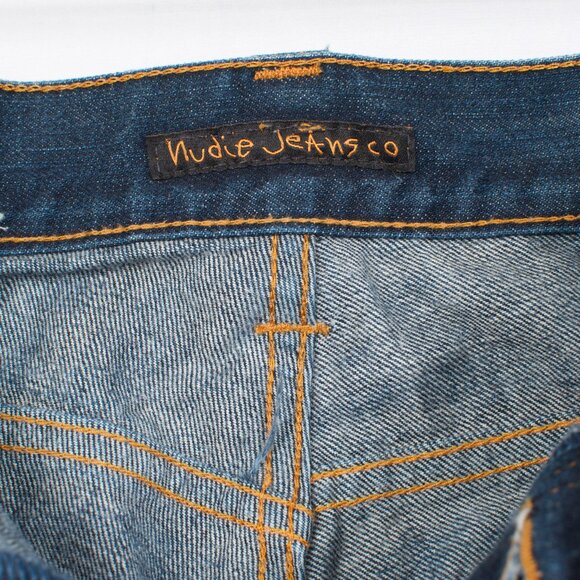 Nudie Men's Grim Tim Jeans 31/32 Blue Dry Ring 100% Cotton - Picture 6 of 10